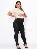 Kit 2 Calças Maternidade: Montaria Cirrê Preta + Legging Gestante Opaca (Zero Transparência)