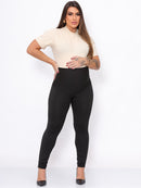 Kit 2 Calças Maternidade: Legging Gestante + Bermuda Short Preta (Zero Transparência)