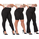 Kit Maternidade 3 peças Gestante Bermuda Flare Legging Suplex