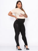 Kit 2 Calças Maternidade: Montaria Cirrê Gestante + Legging Preta (Zero Transparência)