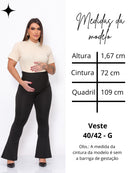 Flare Gestante Legging Maternidade em Super Suplex com Cintura Alta Anatômica