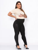 Kit Gestante 2 Peças Calça Montaria Cirre + Bermuda Short Maternidade Pretas Zero Transparência