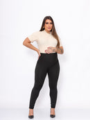 Kit 3 Calças para Gestante – Legging Flare e Montaria Cirrê Pretas Confortáveis e Zero Transparência