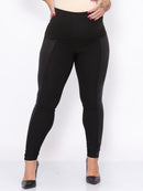 Kit Gestante 2 Peças Calça Montaria Cirre + Bermuda Short Maternidade Pretas Zero Transparência