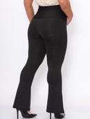 Kit Gestante 2 Peças: Calça Flare + Bermuda Short Maternidade Pretas Zero Transparencia