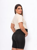 Kit Gestante 2 Peças: Calça Flare + Bermuda Short Maternidade Pretas Zero Transparencia