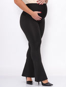 Kit Gestante 2 Peças: Calça Flare + Bermuda Short Maternidade Pretas Zero Transparencia