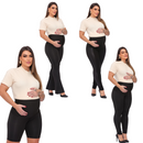 Kit 4 Peças para Gestante – Legging, Flare, Bermuda e Calça Montaria Cirrê | Pretas em Suplex, Confortáveis e Zero Transparência