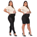 Kit Gestante 2 Peças Calça Montaria Cirre + Bermuda Short Maternidade Pretas Zero Transparência