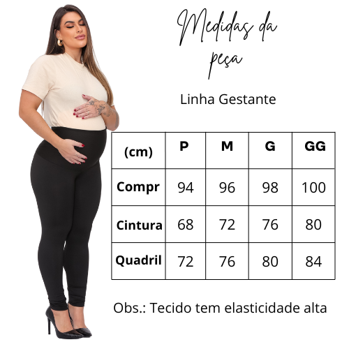 Kit 2 Calças Maternidade: Montaria Cirrê Gestante + Legging Preta (Zero Transparência)
