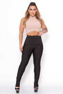  Women's black high waisted skinny pants, Black high waisted women's pants with fitted design, Women's black slim fit high waisted pants, High waisted black pants for women fashion,
 Women's fitted black high waisted stretch pants
