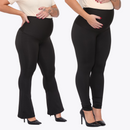 Kit 2 Calças Maternidade: Flare Gestante + Legging Preta (Zero Transparência)