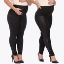 Kit 2 Calças Maternidade: Montaria Cirrê Gestante + Legging Preta (Zero Transparência)