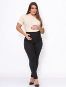 Kit 2 Calças Maternidade: Flare Gestante + Legging Preta (Zero Transparência)
