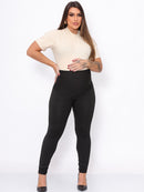 Kit 2 Calças Maternidade: Montaria Cirrê Gestante + Legging Preta (Zero Transparência)