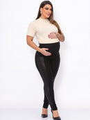 Kit 2 Calças Maternidade: Montaria Cirrê Gestante + Legging Preta (Zero Transparência)