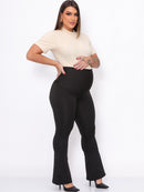 Kit 4 Peças para Gestante – Legging, Flare, Bermuda e Calça Montaria Cirrê | Pretas em Suplex, Confortáveis e Zero Transparência