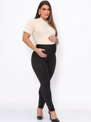 Kit 2 Calças Maternidade: Montaria Cirrê Gestante + Legging Preta (Zero Transparência)