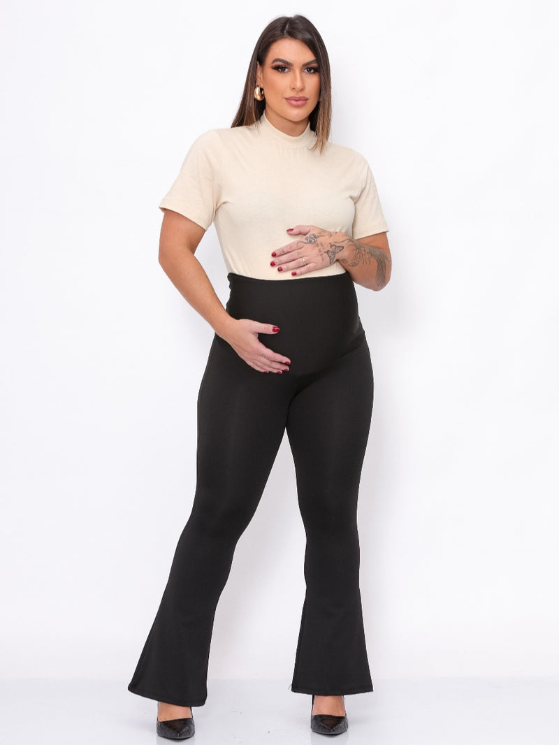 Flare Gestante Legging Maternidade em Super Suplex com Cintura Alta Anatômica