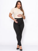 Kit 2 Calças Gestante: Legging Maternidade Pretas Zero Transparencia