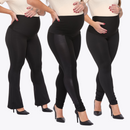 Kit 3 Calças para Gestante – Legging Flare e Montaria Cirrê Pretas Confortáveis e Zero Transparência