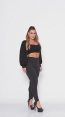 Calça Pezinho Feminina Cós Duplo com Elástico – Alta Compressão e Zero Transparência