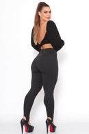 Calça legging pezinho feminina preta com zero transparência