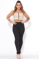 Calça legging feminina preta com alta elasticidade