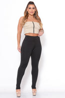 Calça legging feminina preta modeladora de cintura alta