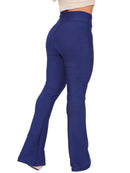 Calça flare feminina bandagem grossa com zero transparência
